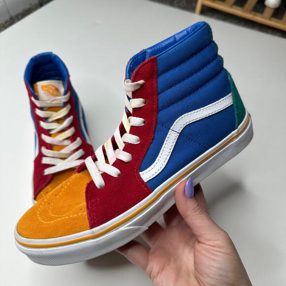 VANS Old Skool Primary Color Block Sk8 Hi Sneakers - Picture 1 of 8